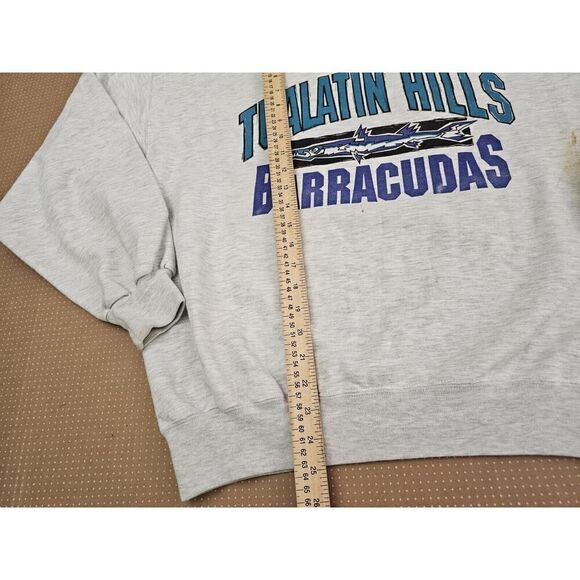 Vintage 80s 90 Jerzees TUALATIN Hills BARRACUDAS Sweatshirt Size Large USA - Picture 8 of 16
